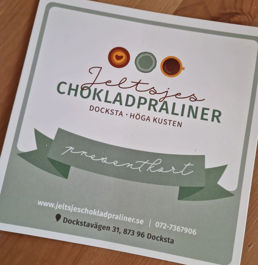 Presentkort – Pralinworkshop (fysisk gåvokort)